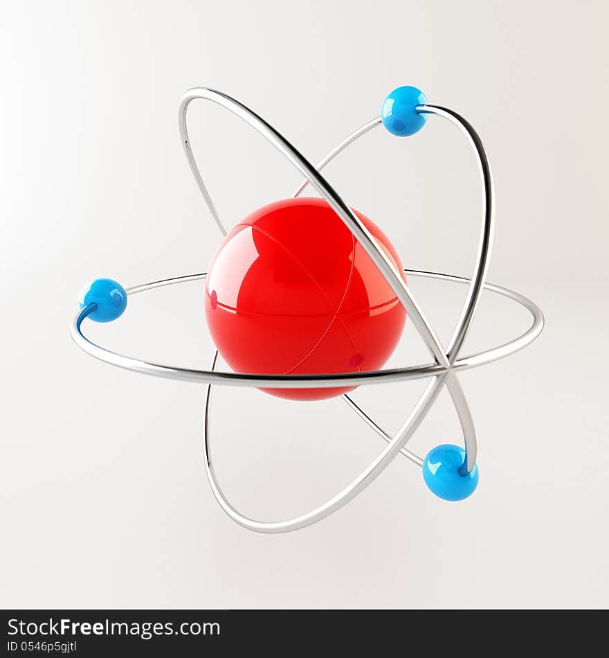 Atom illustration on neutral background