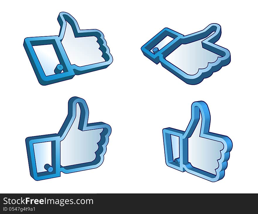 Like 3d blue social network