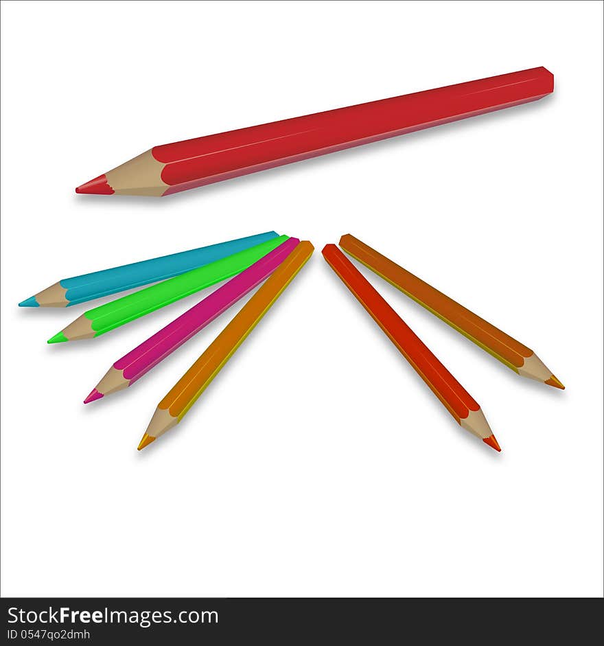 Vector image of diffirent color pencils