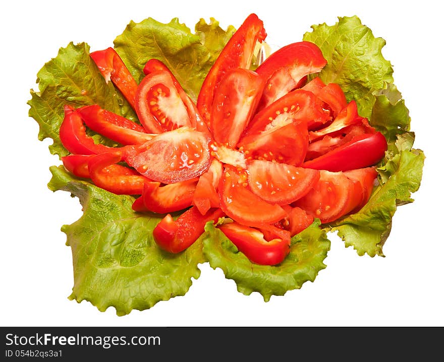 Platter of assorted fresh vegetables on restaurant table