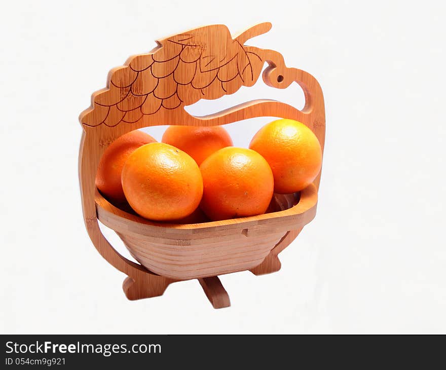 Basket of oranges. isolated