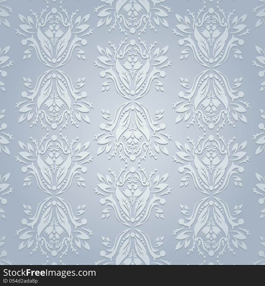 Floral silver pattern background. Floral silver pattern background