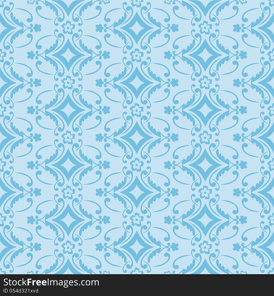 Blue seamless floral pattern. Blue seamless floral pattern