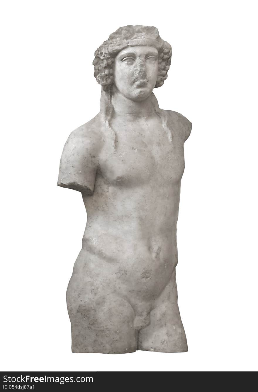 Marble Statue Of A Greek Man Isolated