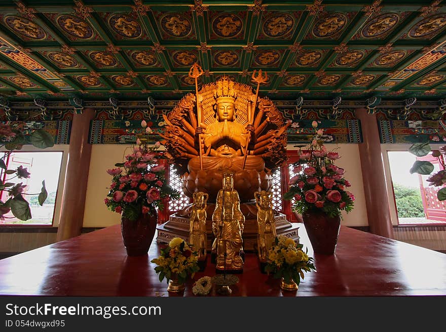 Kuan Yin image of buddha Chinese art from Chinese temple.