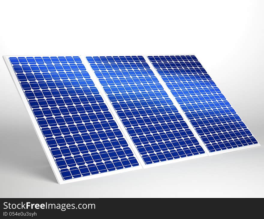 Solar panel in white background