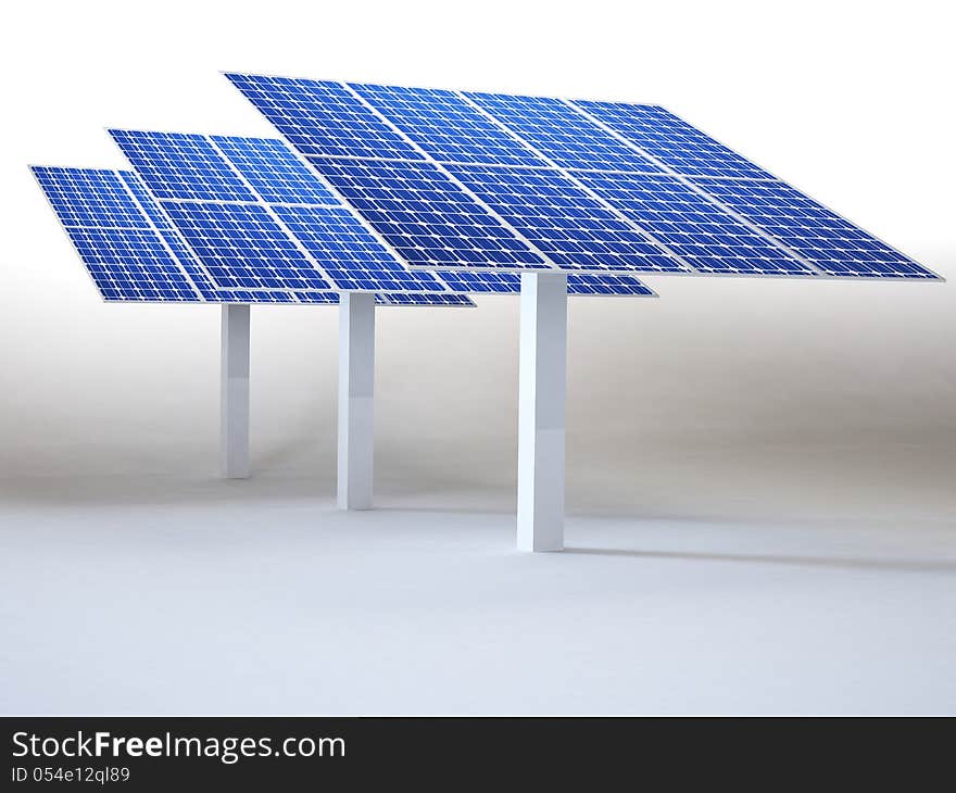 Solar panel in white background