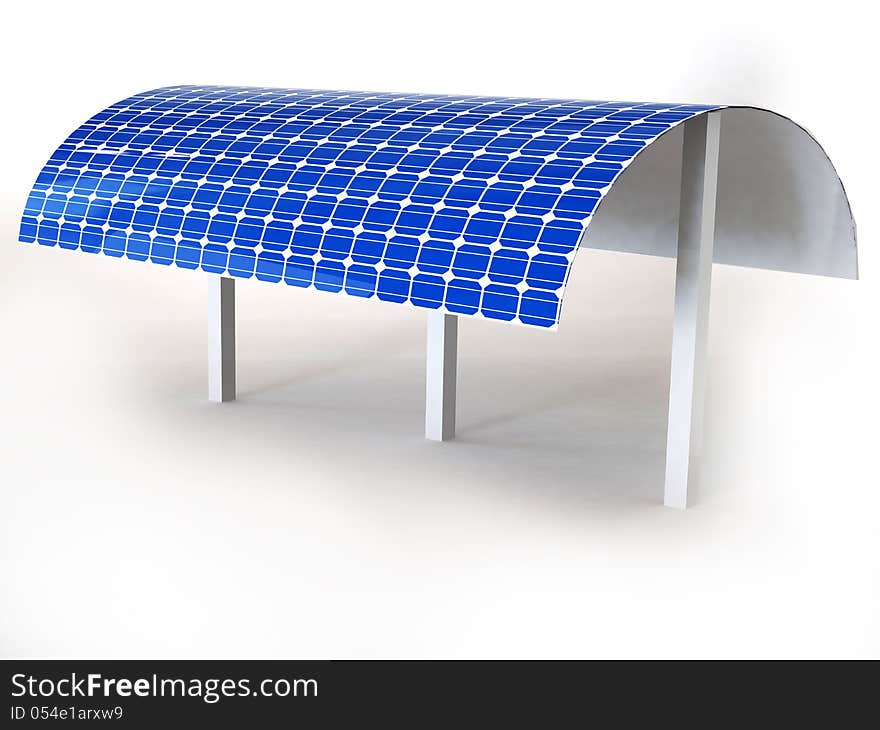 Solar panel in white background