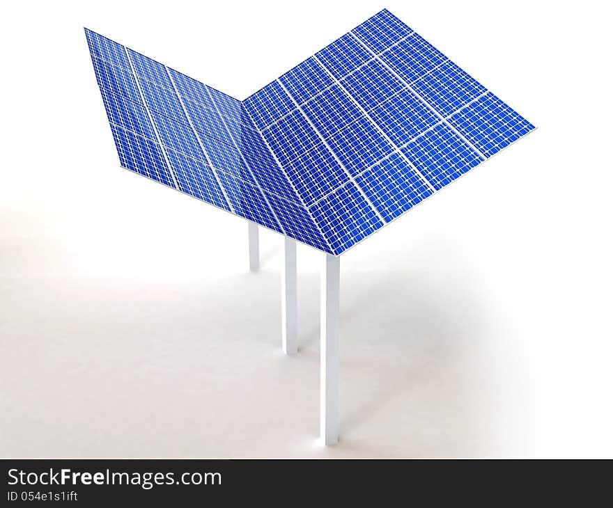 Solar panel in white background