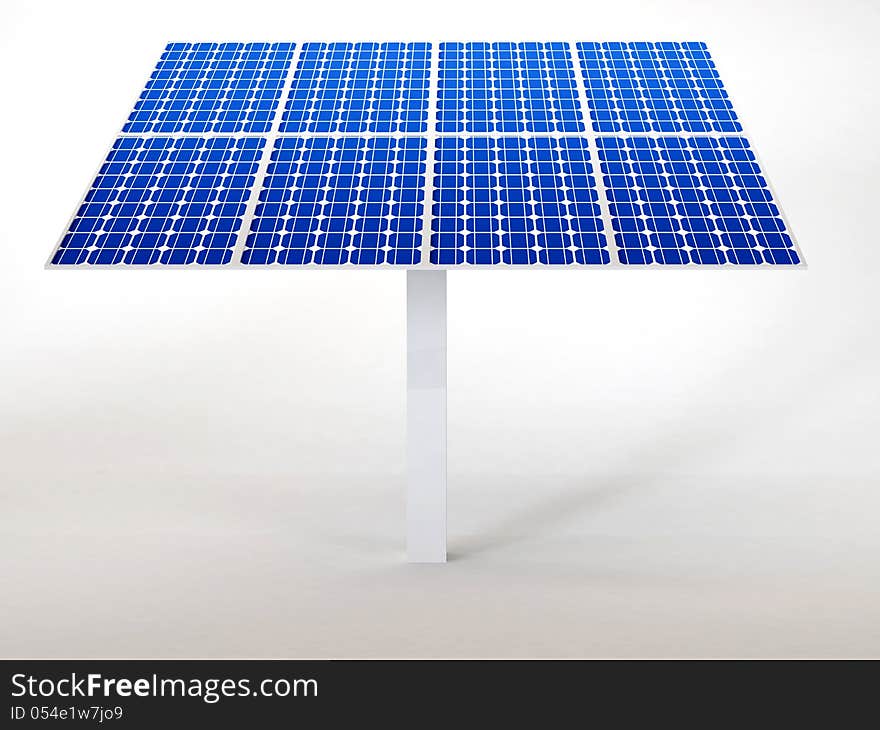 Solar panel in white background