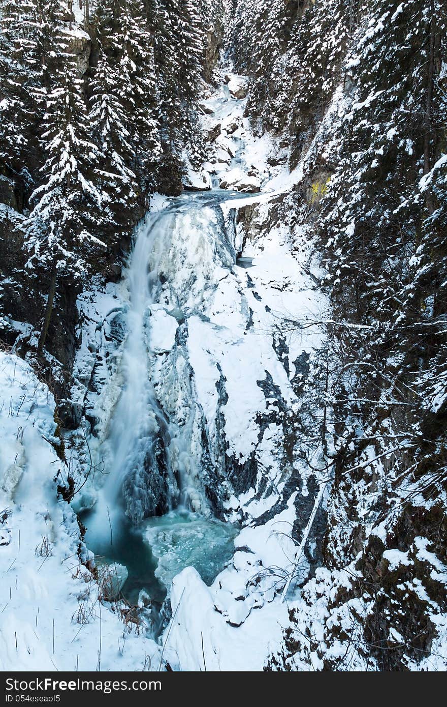 Frozen waterfall