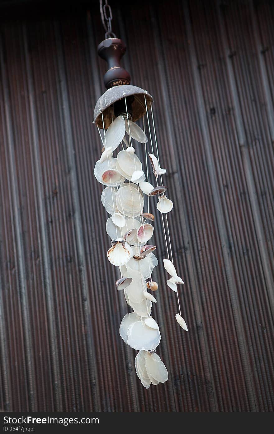 Seashell chandelier in cuba bar