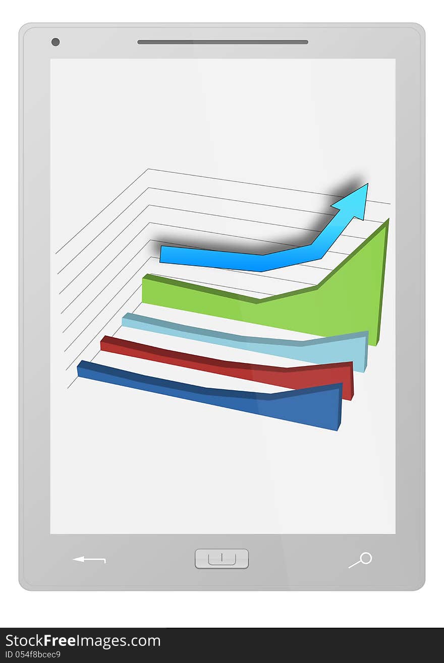 Tablet PC / Computer with a diagram on white background