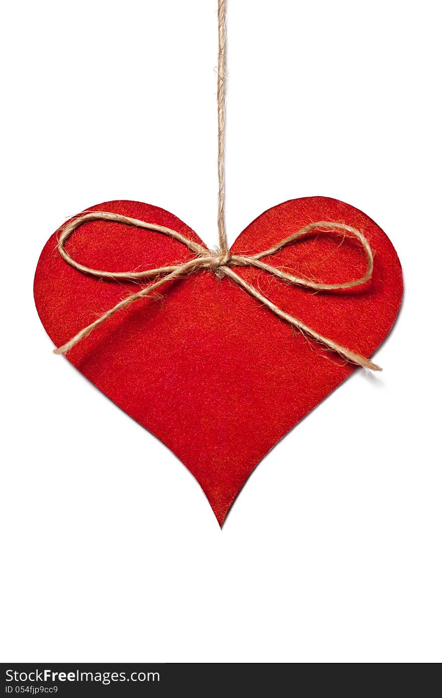 Red Heart Hanging In Thread