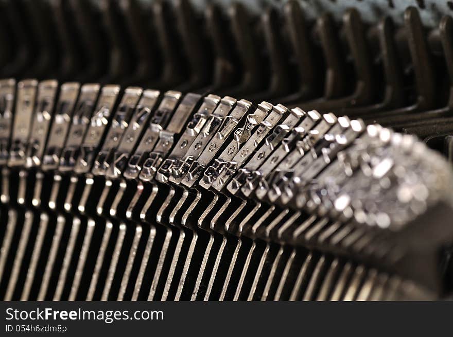 Close up of the letters on an old typewriter. Close up of the letters on an old typewriter.