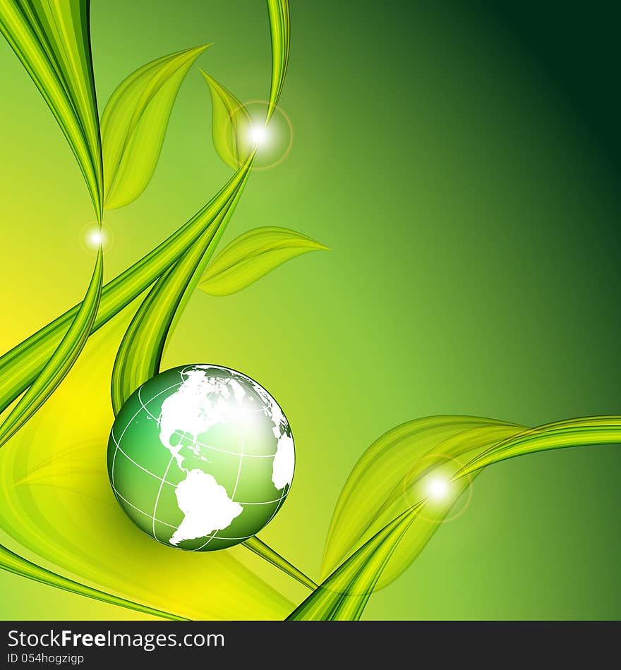 Environmental vector concept background with globe. Eps10. Environmental vector concept background with globe. Eps10