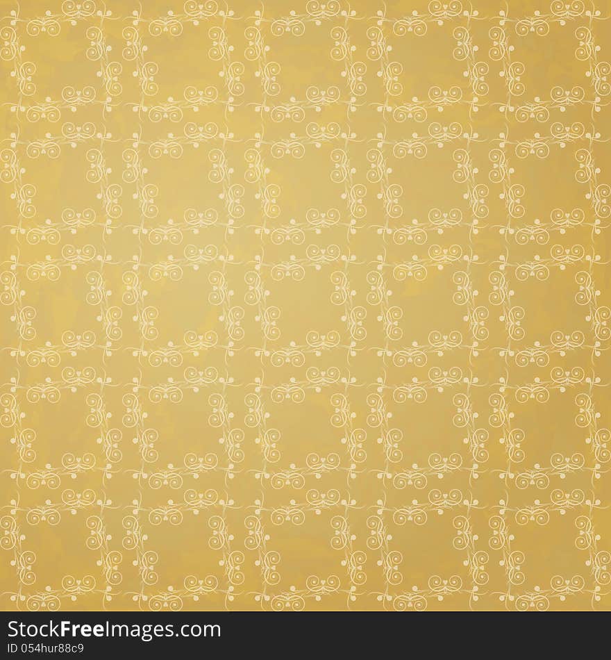 New vintage style seamless pattern with golden decorative elements can use like background. New vintage style seamless pattern with golden decorative elements can use like background