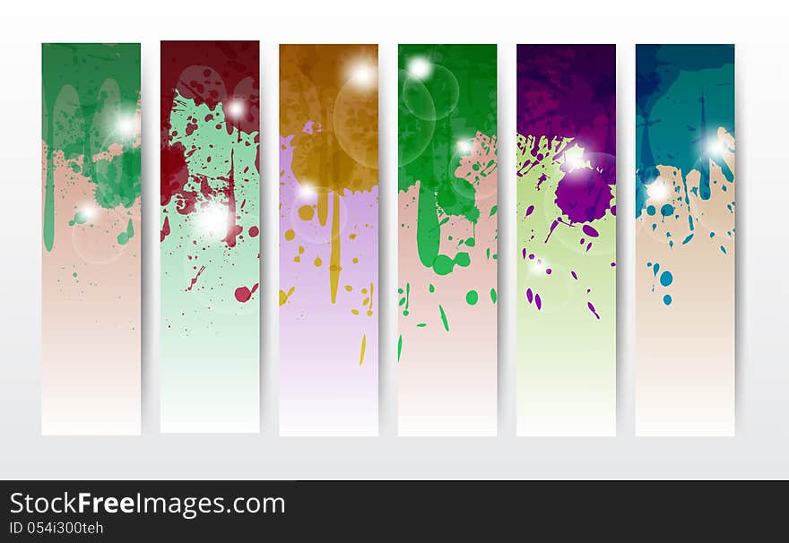 Splat banners in different colors for web or anything.