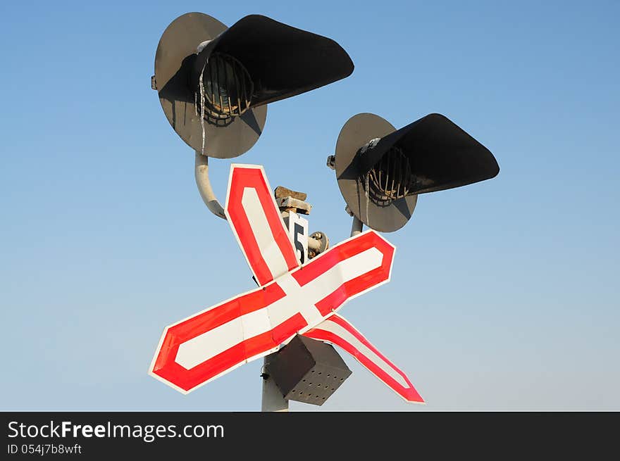 Traffic-light on a railway move in winter. Traffic-light on a railway move in winter