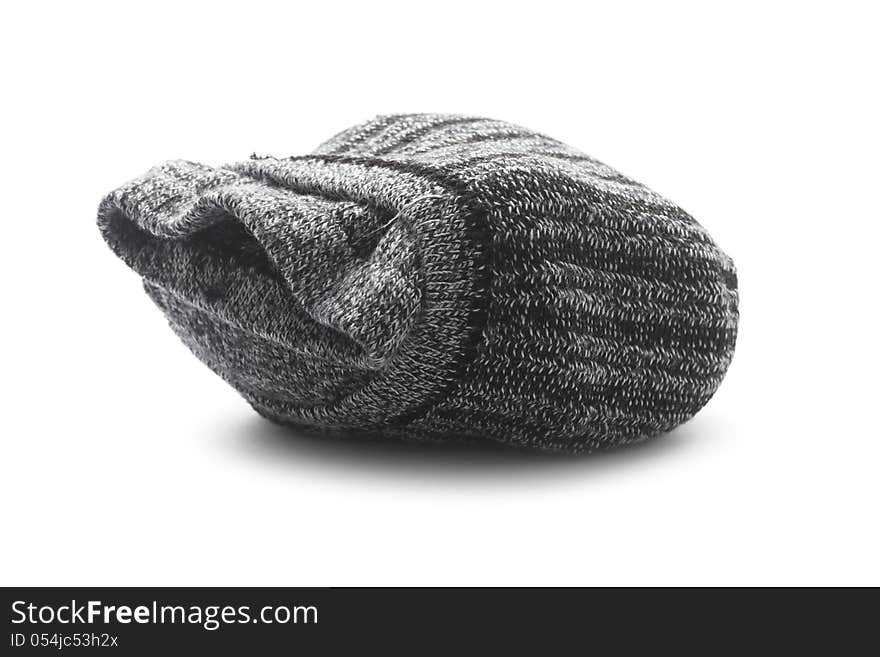 Grey warm bind socks isolated on white