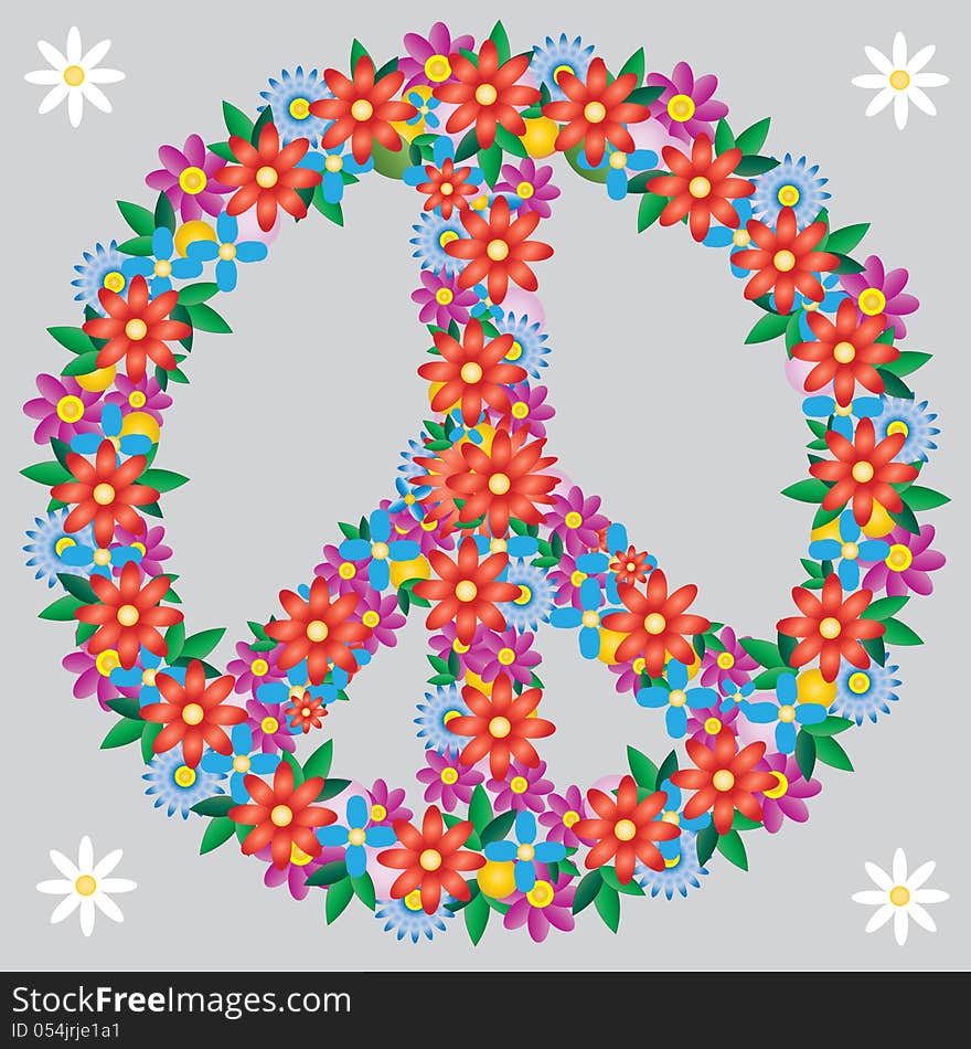 Colorful flowers, arranged in the shape of a dove of peace posters. Colorful flowers, arranged in the shape of a dove of peace posters