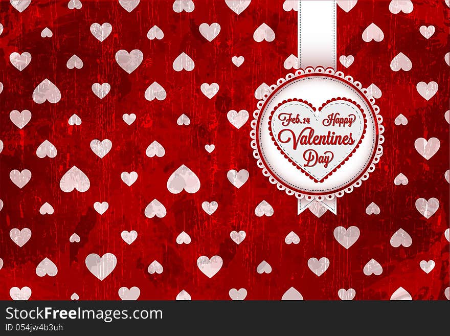 Happy Valentines Day Card with retro design| EPS10 Compatibility Required