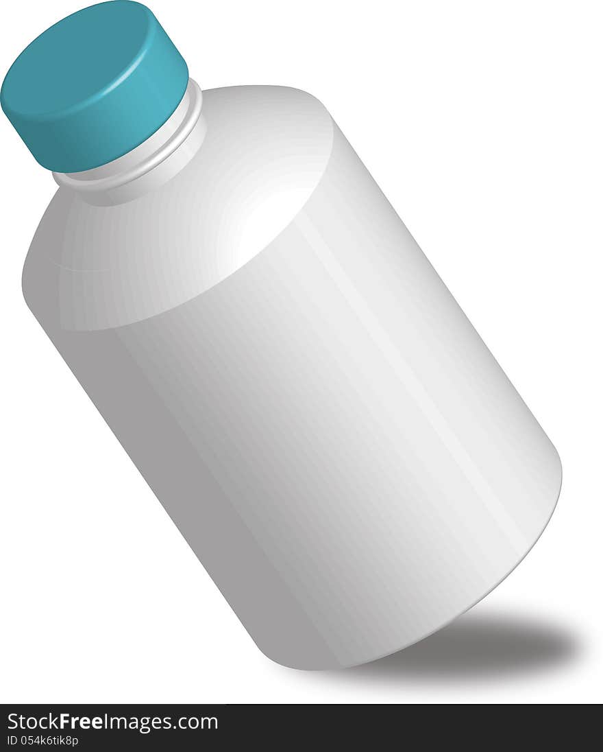 Bottle white on white background Vector.