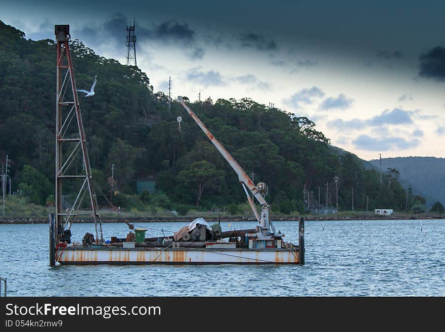 An old salvage ship in parsley bay , Brooklyn , nsw , Australia