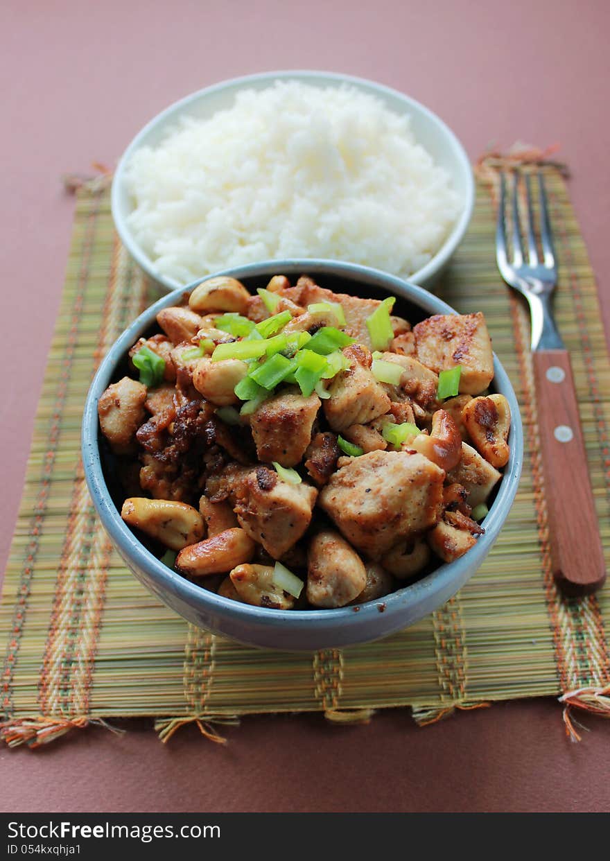 Asian style cashew nuts and chicken. Asian style cashew nuts and chicken