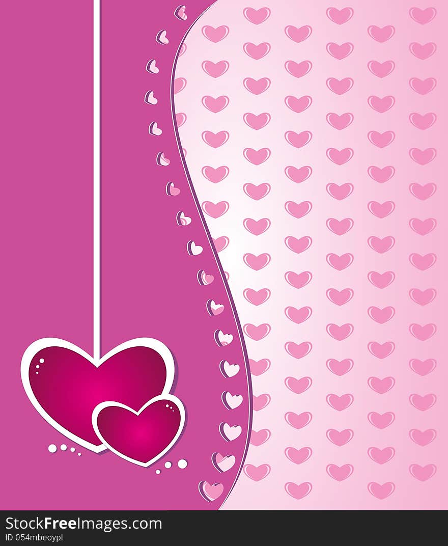 Pink hearts background