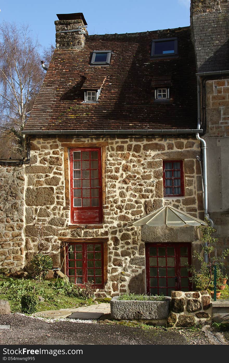 Typical Historic stone house in Northern France. Typical Historic stone house in Northern France