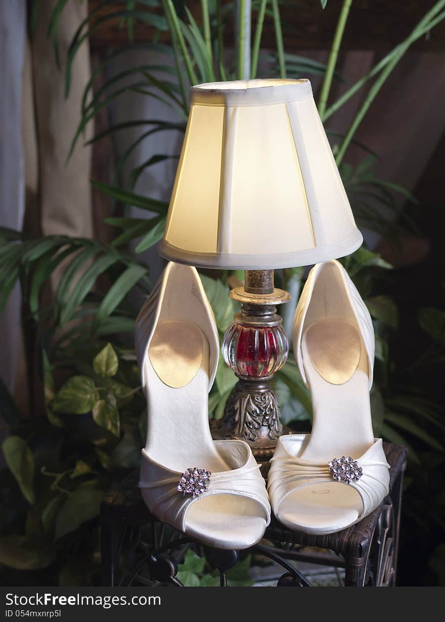 Vertical: Wedding Shoes, Lamp & Plants