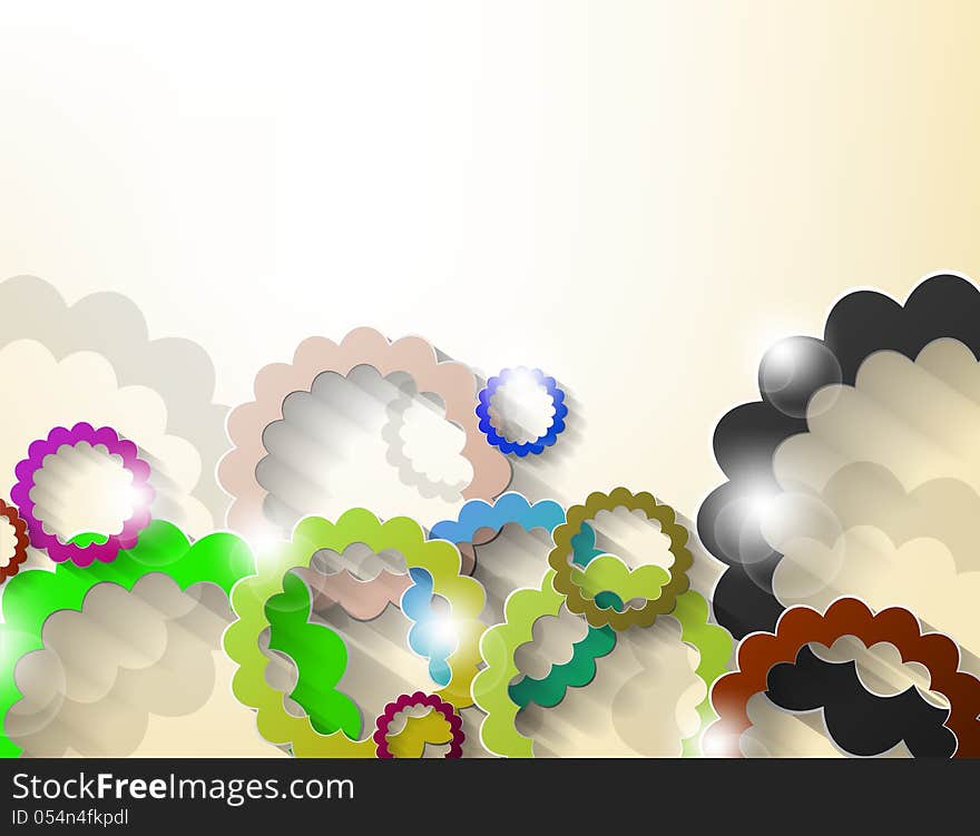 Abstract Background with multicolor shapes and shadows.