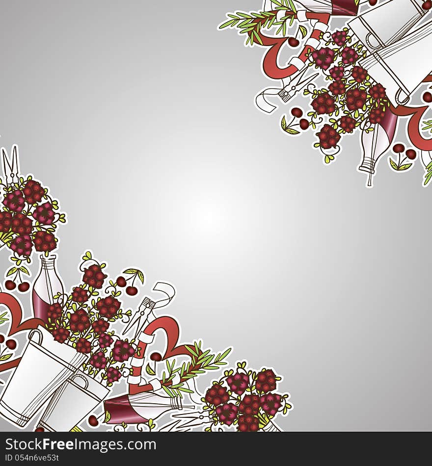 Vector background with flowers and hearts. Vector background with flowers and hearts