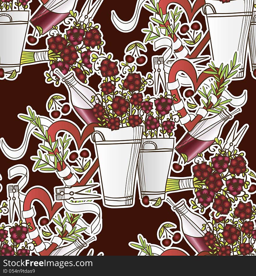 Vector background with flowers and hearts. Vector background with flowers and hearts