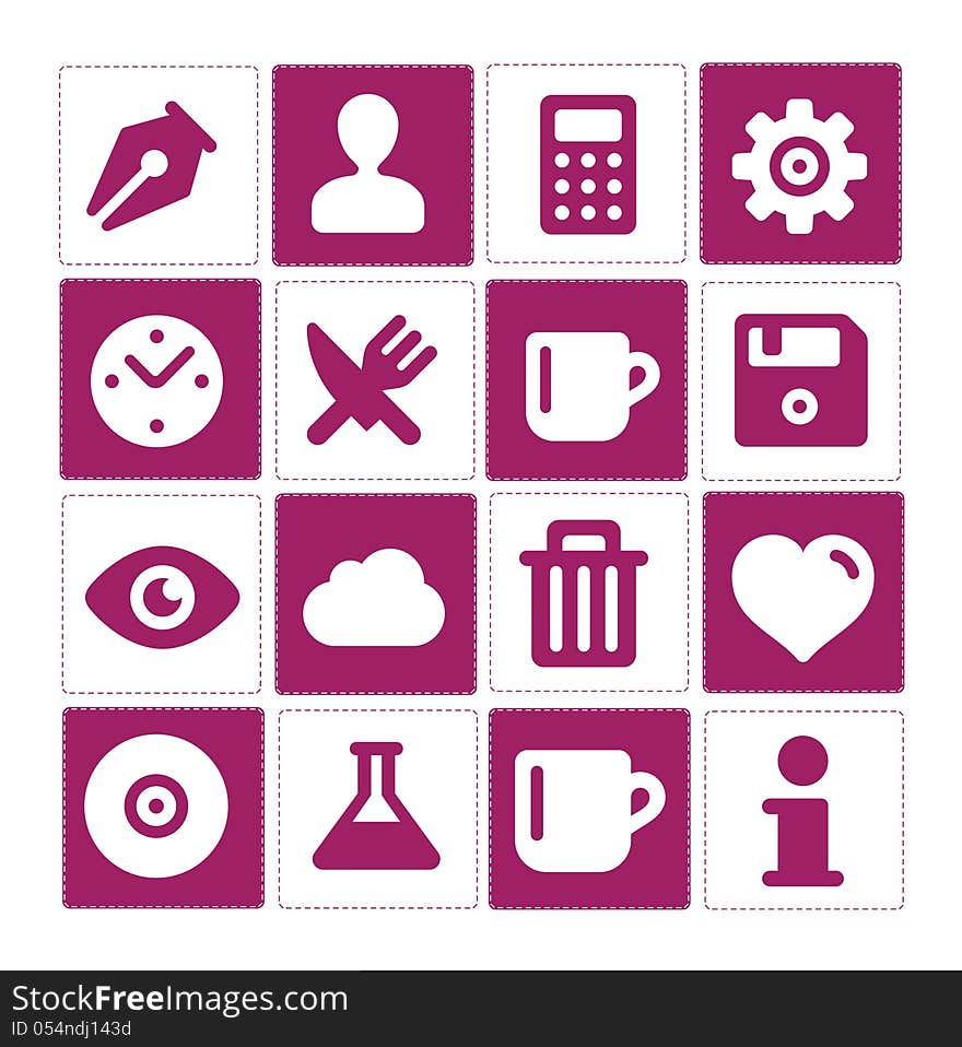 Web and simple technology pictograms set isolated. Web and simple technology pictograms set isolated