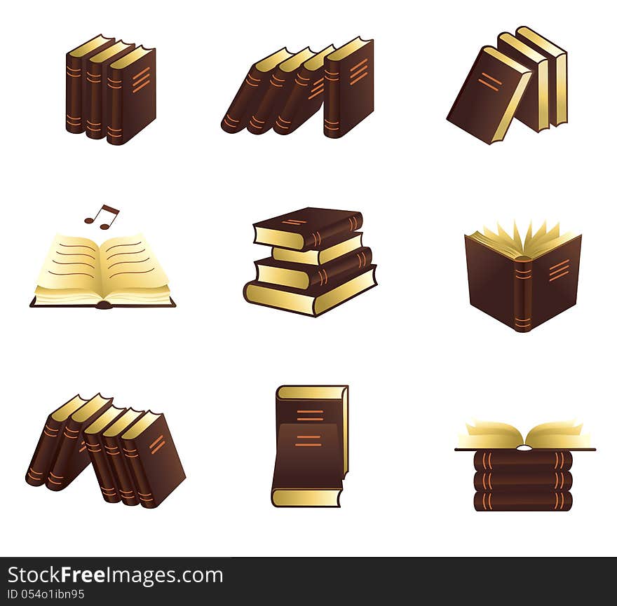 Book icons set.