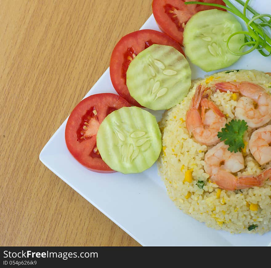 Fried rice with shrimp, Thai food