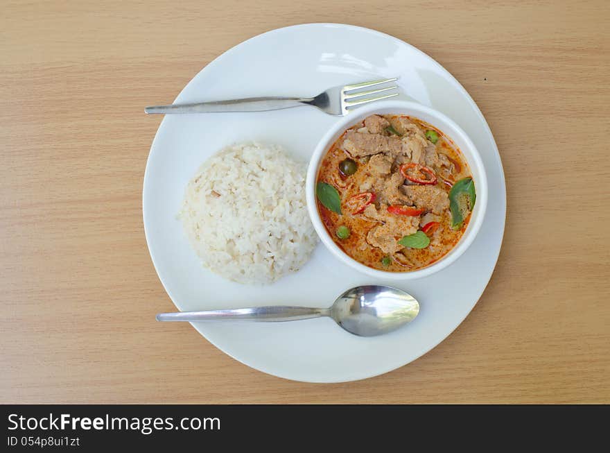 Savory curry with pork (Pa Nang). Savory curry with pork (Pa Nang)