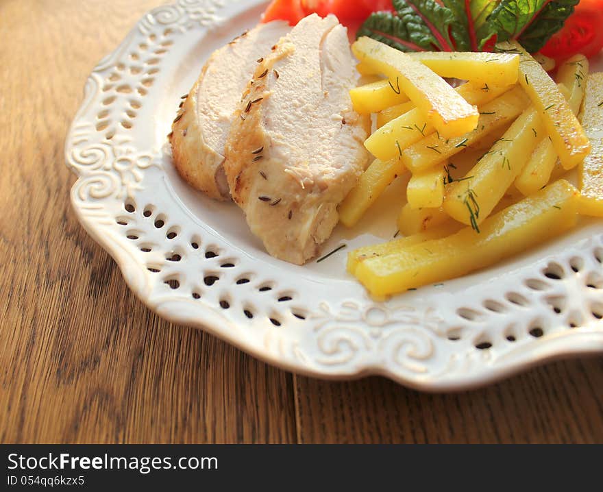 Sliced chicken breast