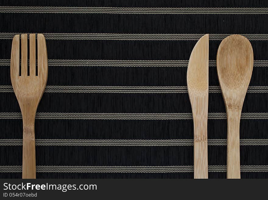 Table Setting With Wooden Cutlery