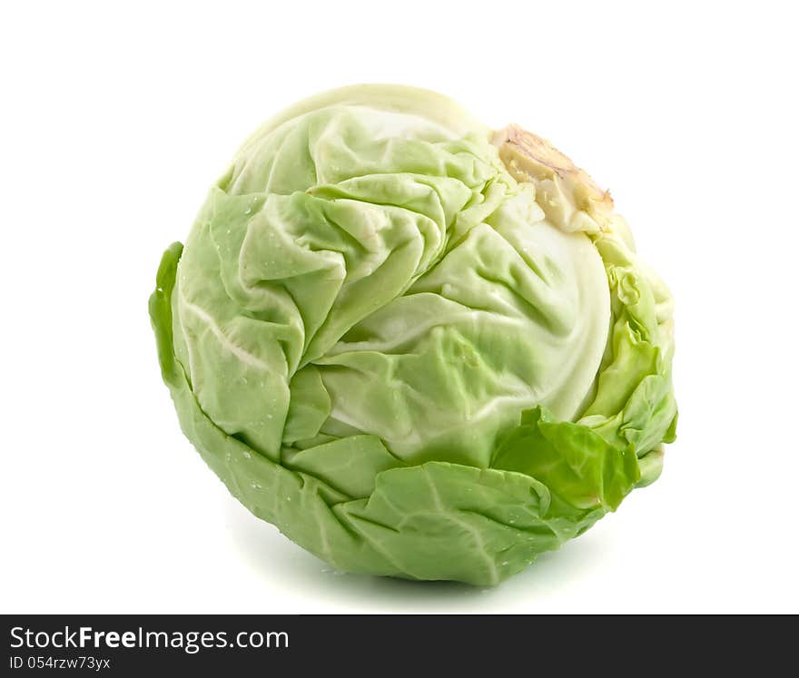 Heads of cabbage  on white background