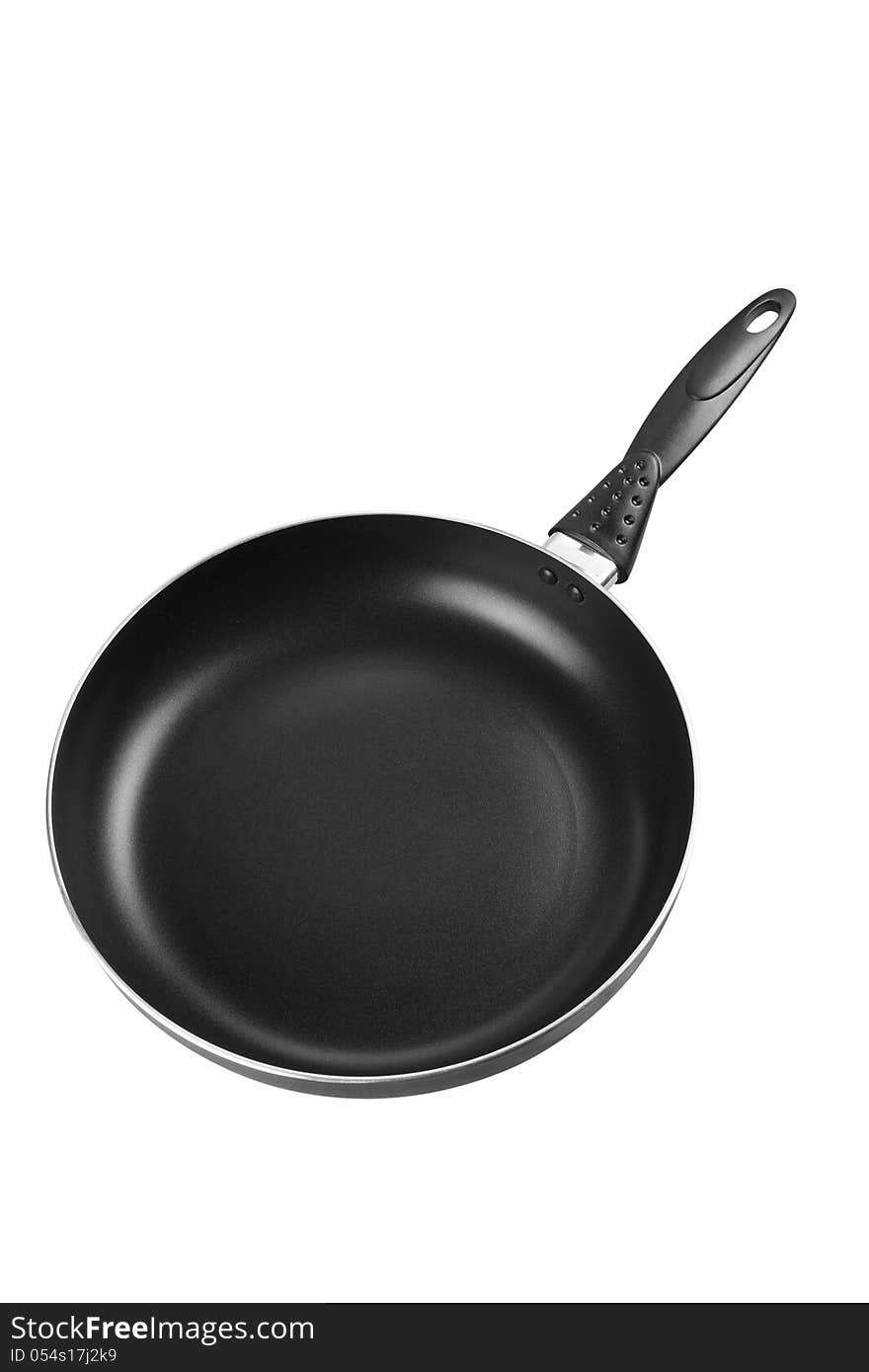 Empty frying pan, isolated on white