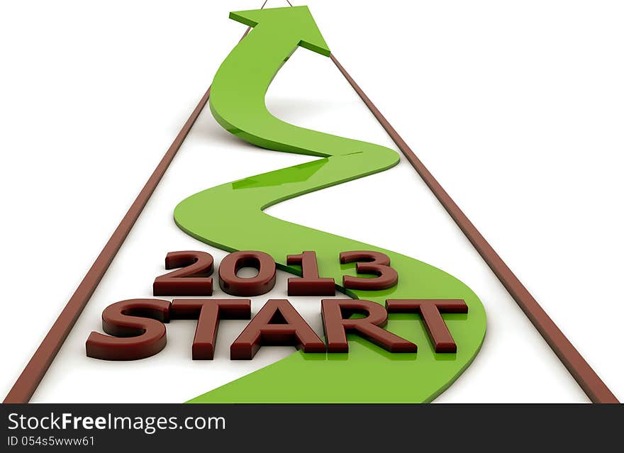 Arrow and start 2013 text