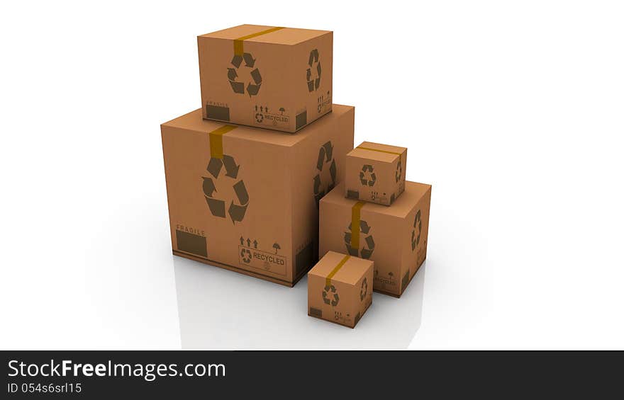 Different sizes and boxes with white background. Different sizes and boxes with white background