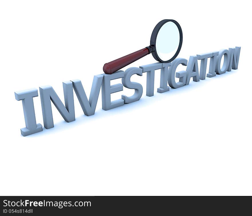 Magnifying glass and investigation