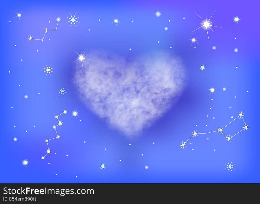 Hearts on Valentines Day. Romantic background. Transparent Hearts, element for design, vector illustration. night sky. Hearts on Valentines Day. Romantic background. Transparent Hearts, element for design, vector illustration. night sky.