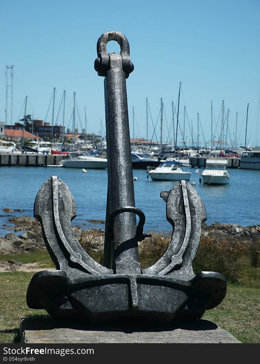 An anchor sculpture in the Punta del Este harbor. An anchor sculpture in the Punta del Este harbor.