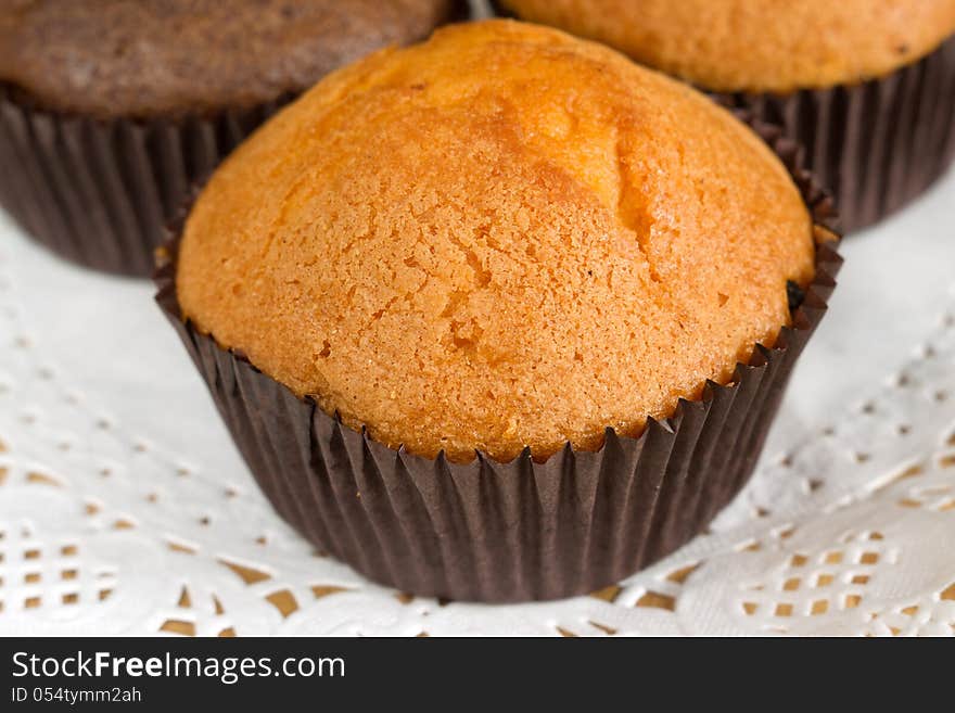 Cupcakes on a white napkin