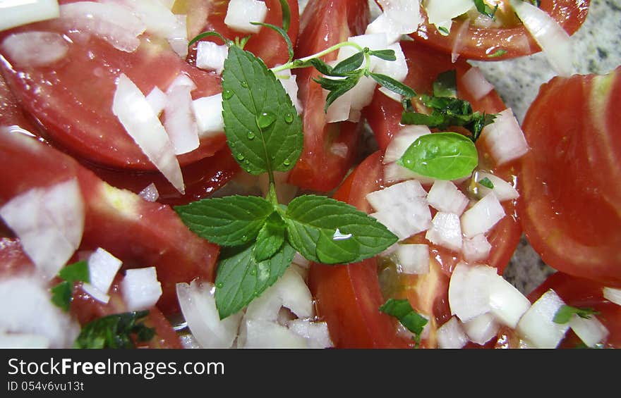 Tomato salad with basil